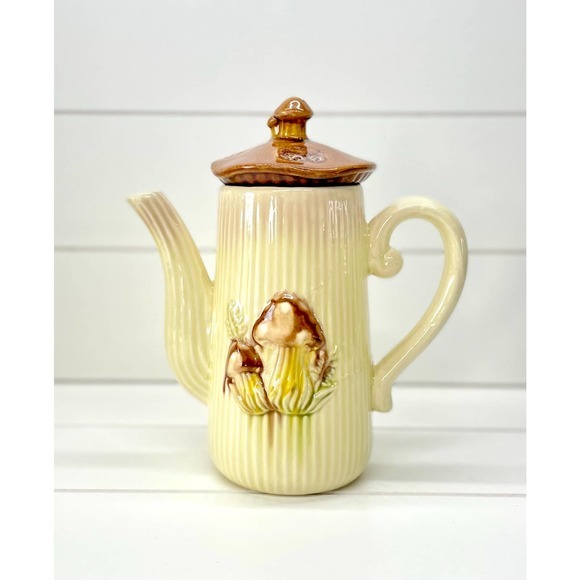 Vintage Mushroom Coffee Pot Teapot - Picture 1 of 9